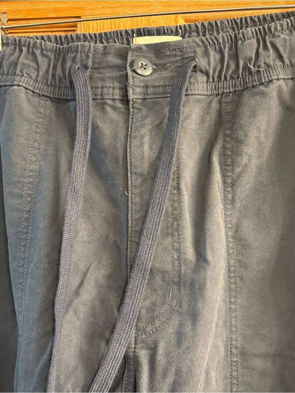 Mutual Weave Men’s Relaxed Fit Cargo Pants Blue Size 3XL 44X32 - Elastic Waist - Picture 2 of 7